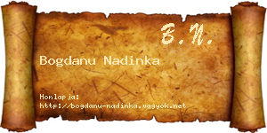 Bogdanu Nadinka névjegykártya